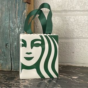 $15 SALE Vintage Starbucks Ceramic Bag Ornament Gift Card Holder Classic Logo